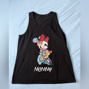 Disney Inspired Black Mommy Tank Top with Colorful Mini Mouse